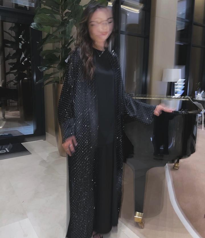 Черная абая со стразами Sa.sisterss