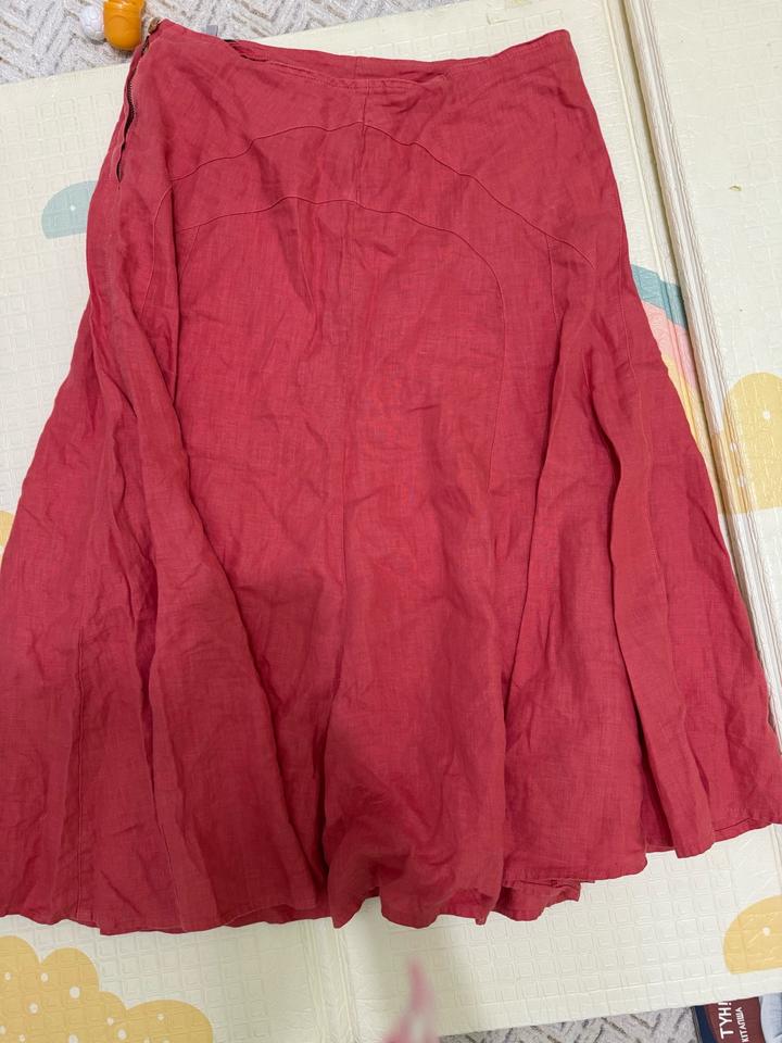 Юбка розовая из льна