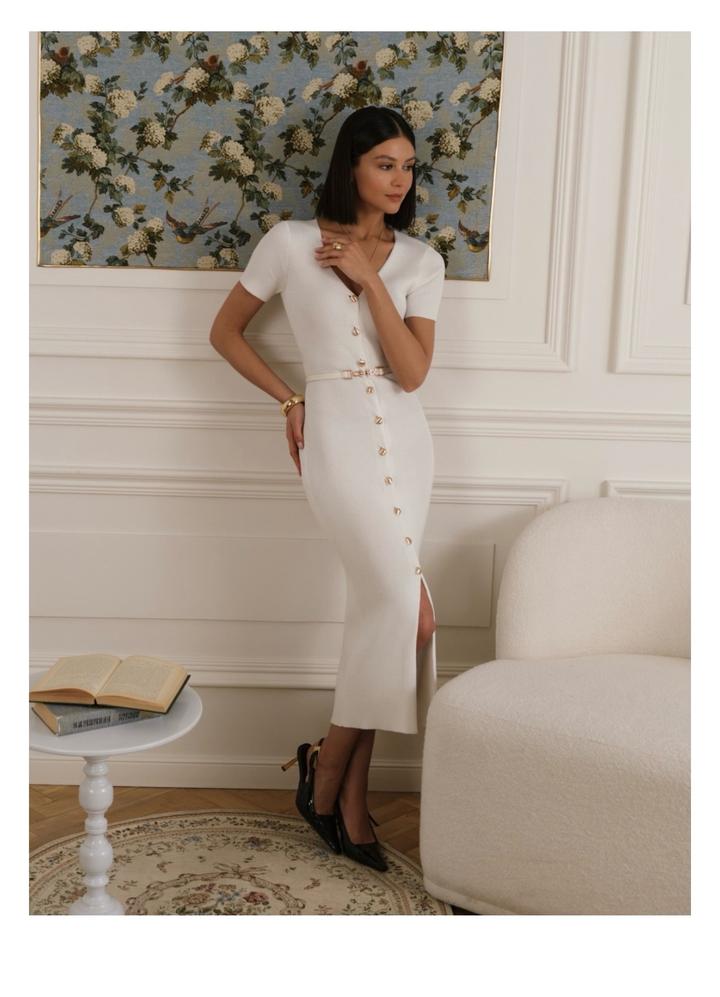 Трикотажное платье белое от Lichi