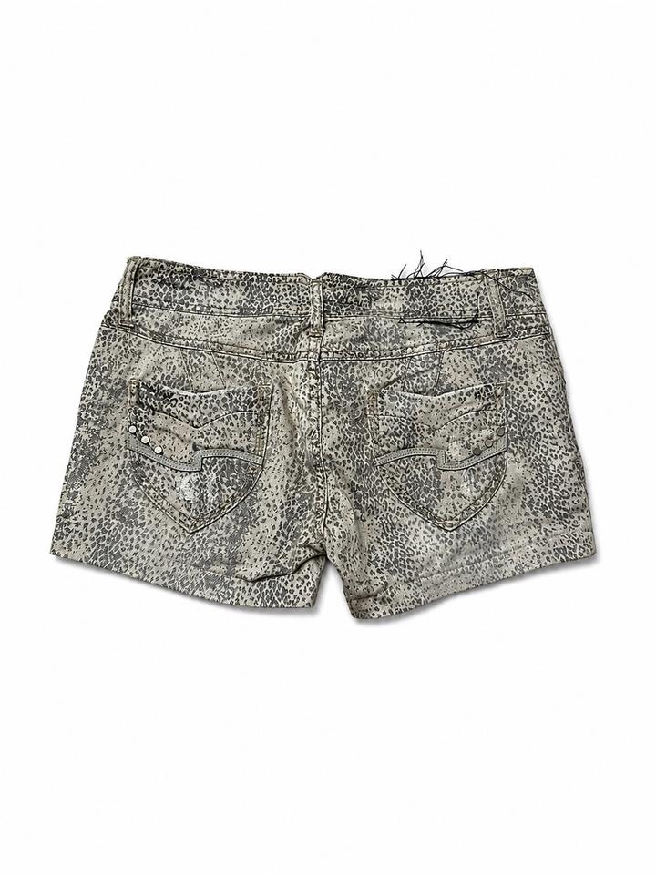 Denim distressed mini shorts