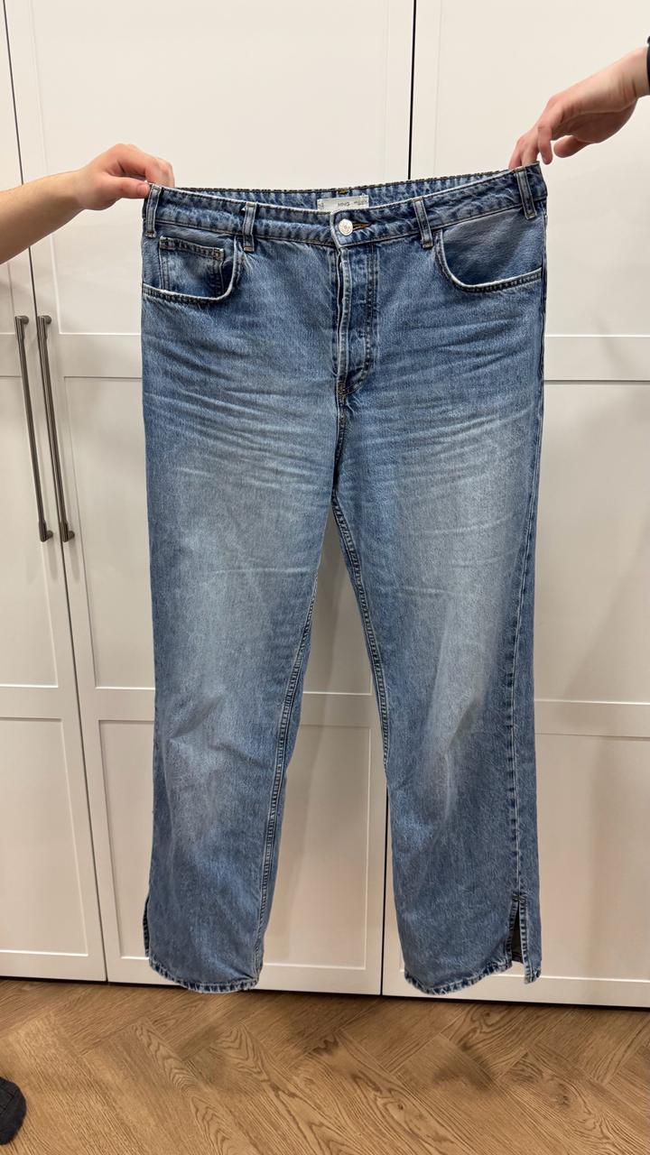 Mango голубые джинсы с разрезами, размер по бирке EUR 42