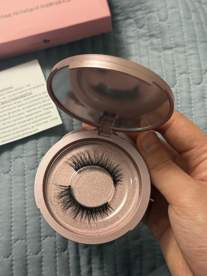 Ресницы накладные магнитные GreenAurum, в футляре с зеркалом, 2 пары