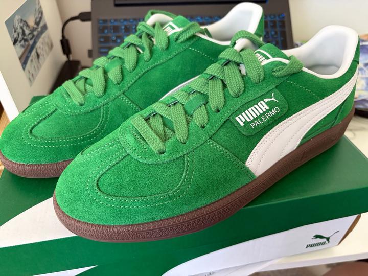 Зеленые кеды кроссовки модель PUMA Palermo