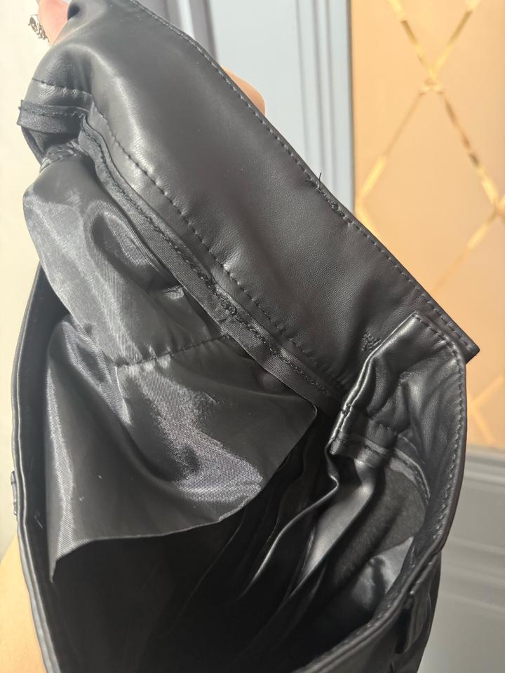 Кожаные клеш штаны