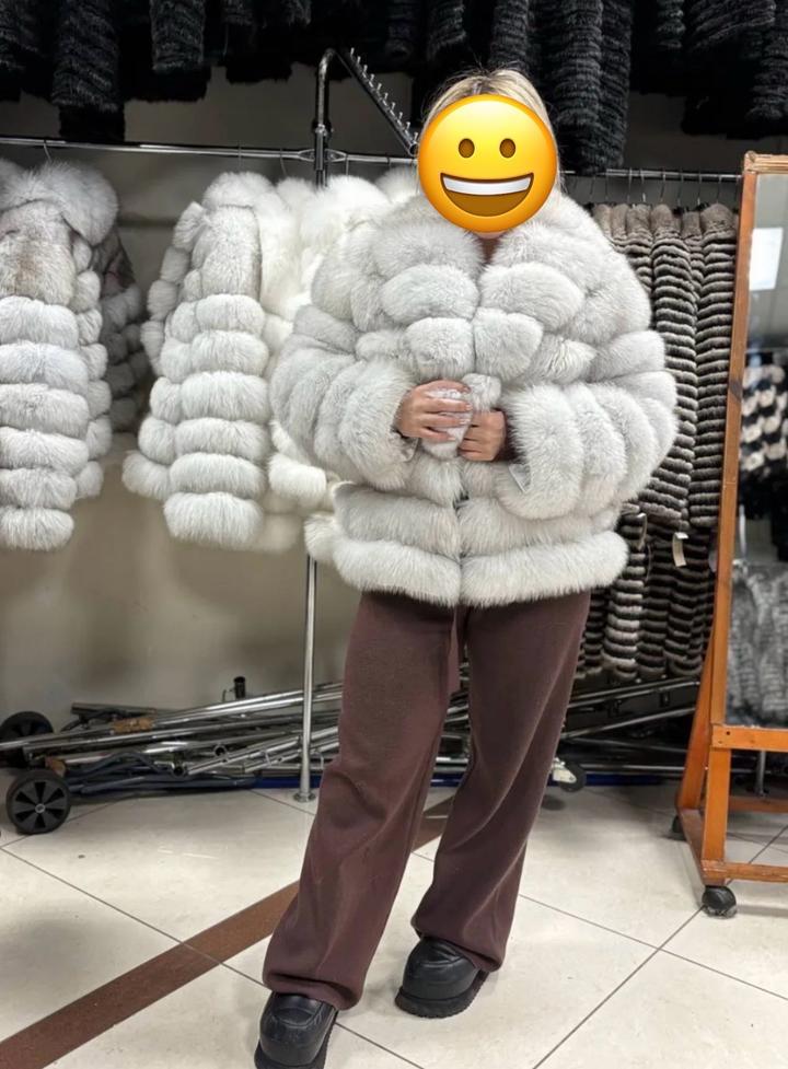 Шуба песец белая новая