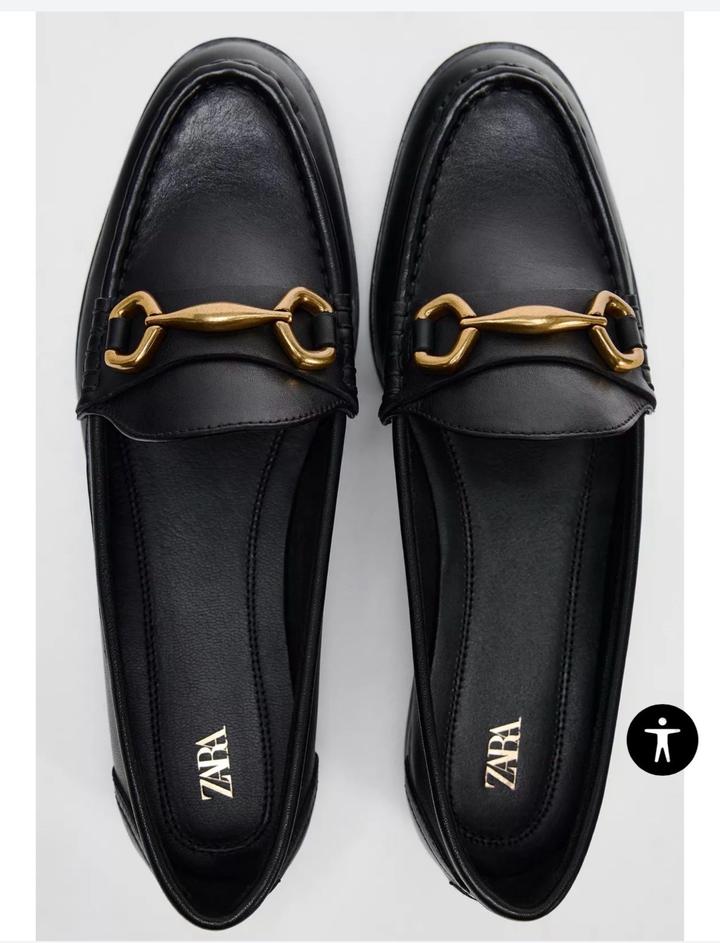 Кожаные лоферы Zara