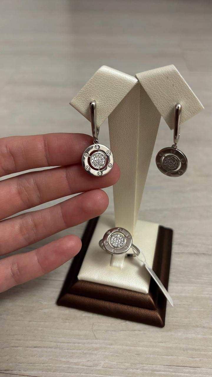 Стильный серебряный набор в дизайне Cartier — Серебро 925 проба