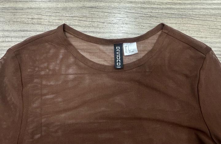 Коричневая сетка лонгслив H&M