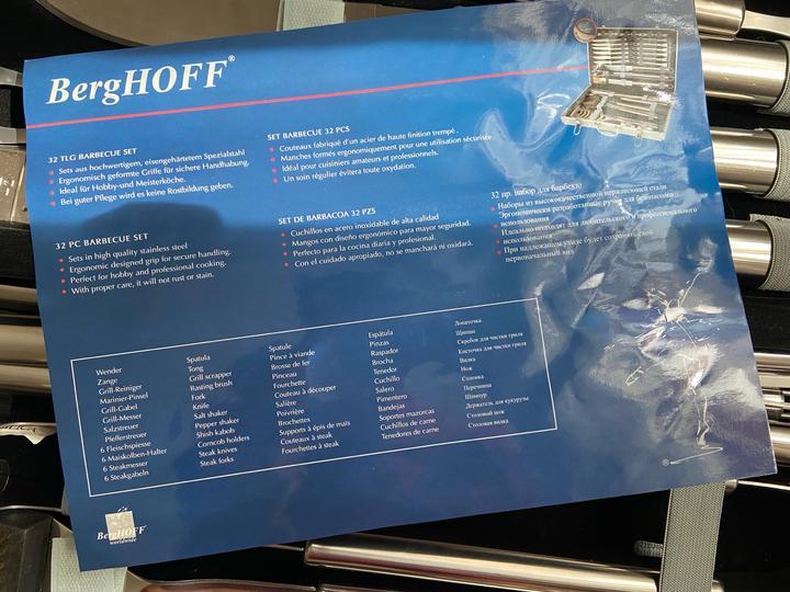 Новый набор для барбекю на 32 предмета, Berghoff.