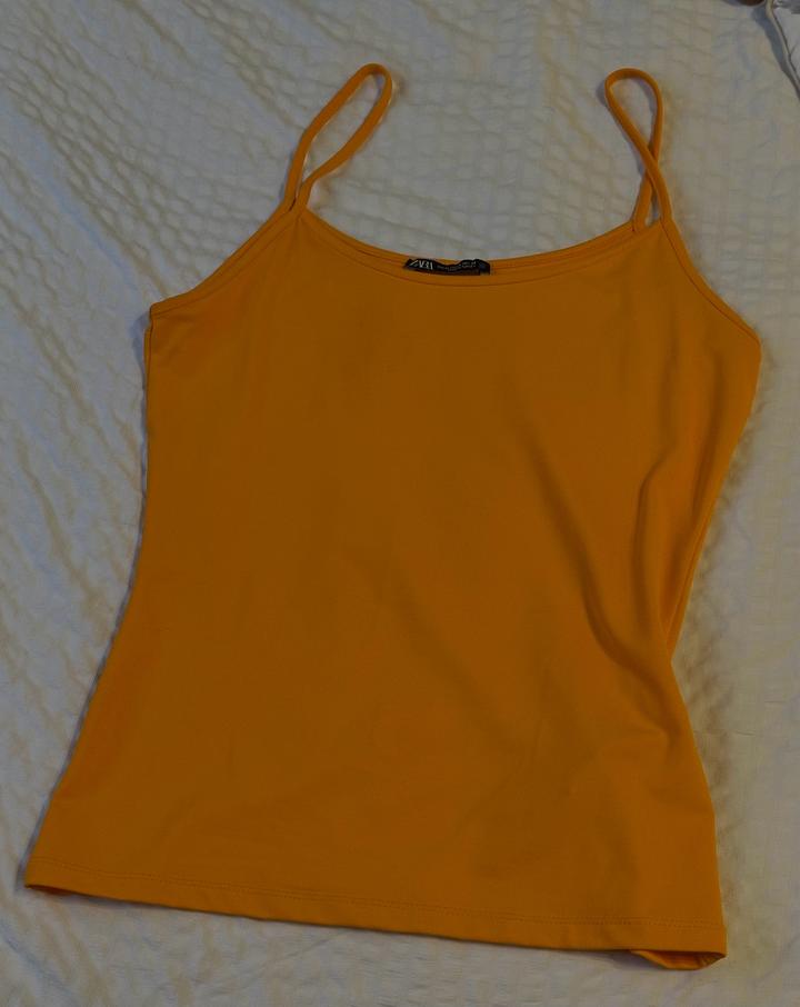 Neon orange top Zara