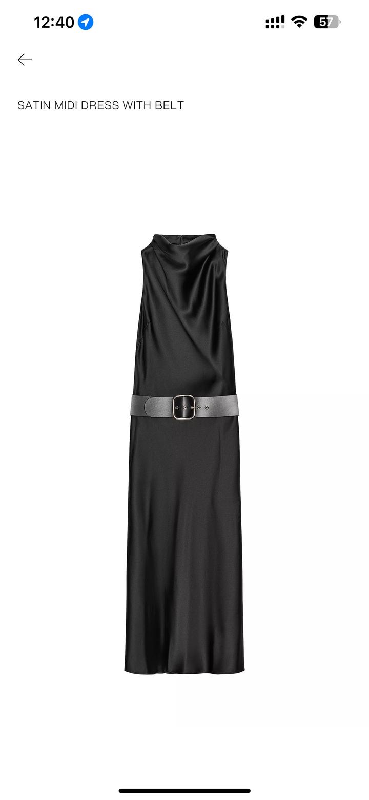 Черное платье миди с ремнем