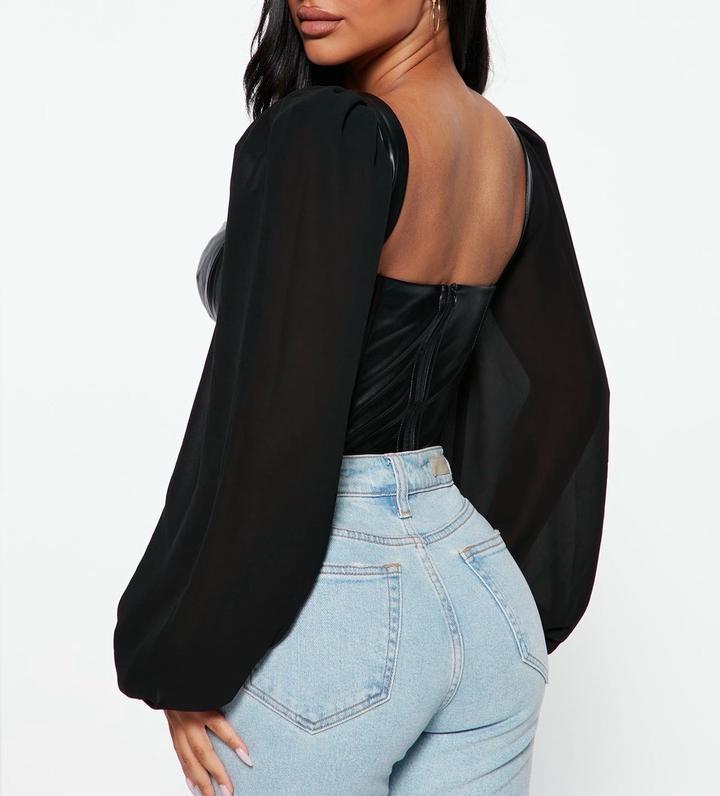 Черный корсет Fashion Nova