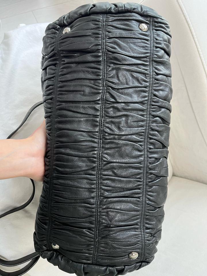 Prada Black Nappa Gaufre Leather Tote Bag