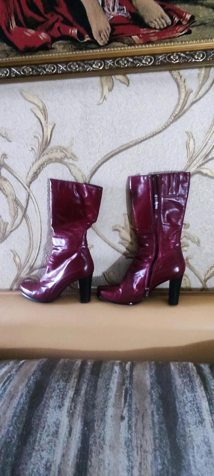 Сапоги женские р 40 кожа,цигейк.
