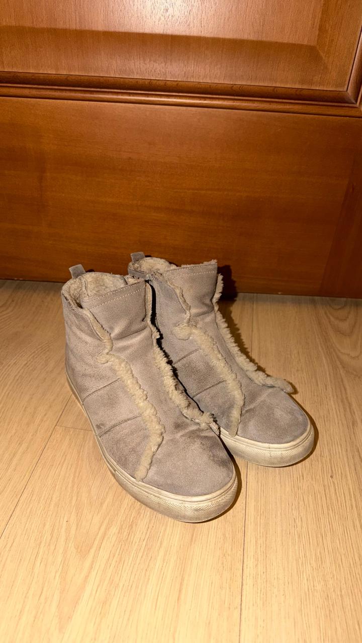 Замшевые сапоги с мехом