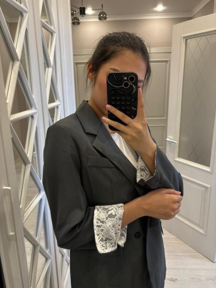 Пиджак серый / черный