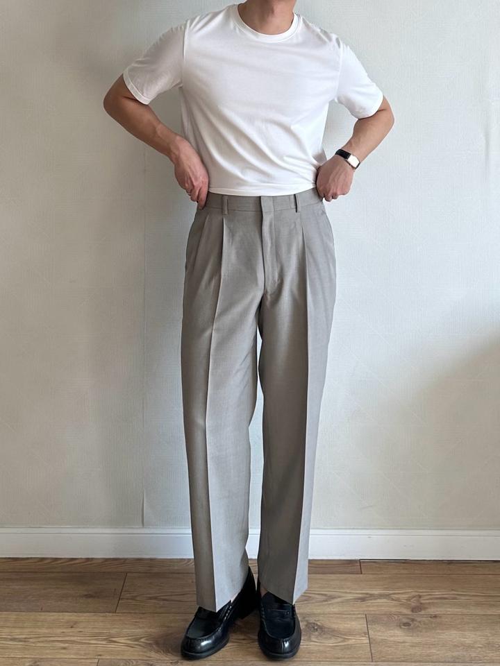 Бежевые классические брюки