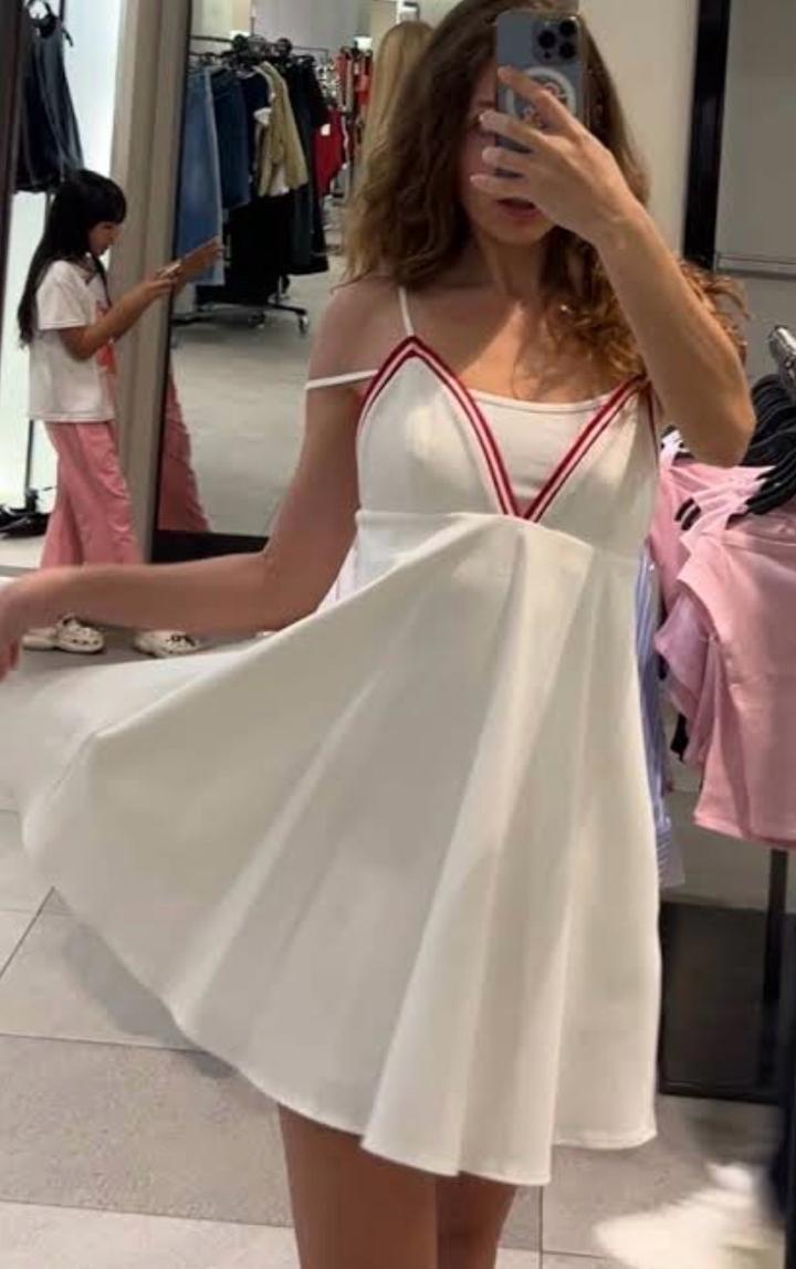 Белое платье ZARA хлопок