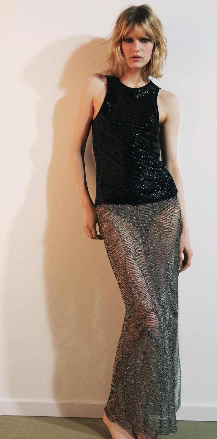 Топ комбинированный с бусинами ZARA новый