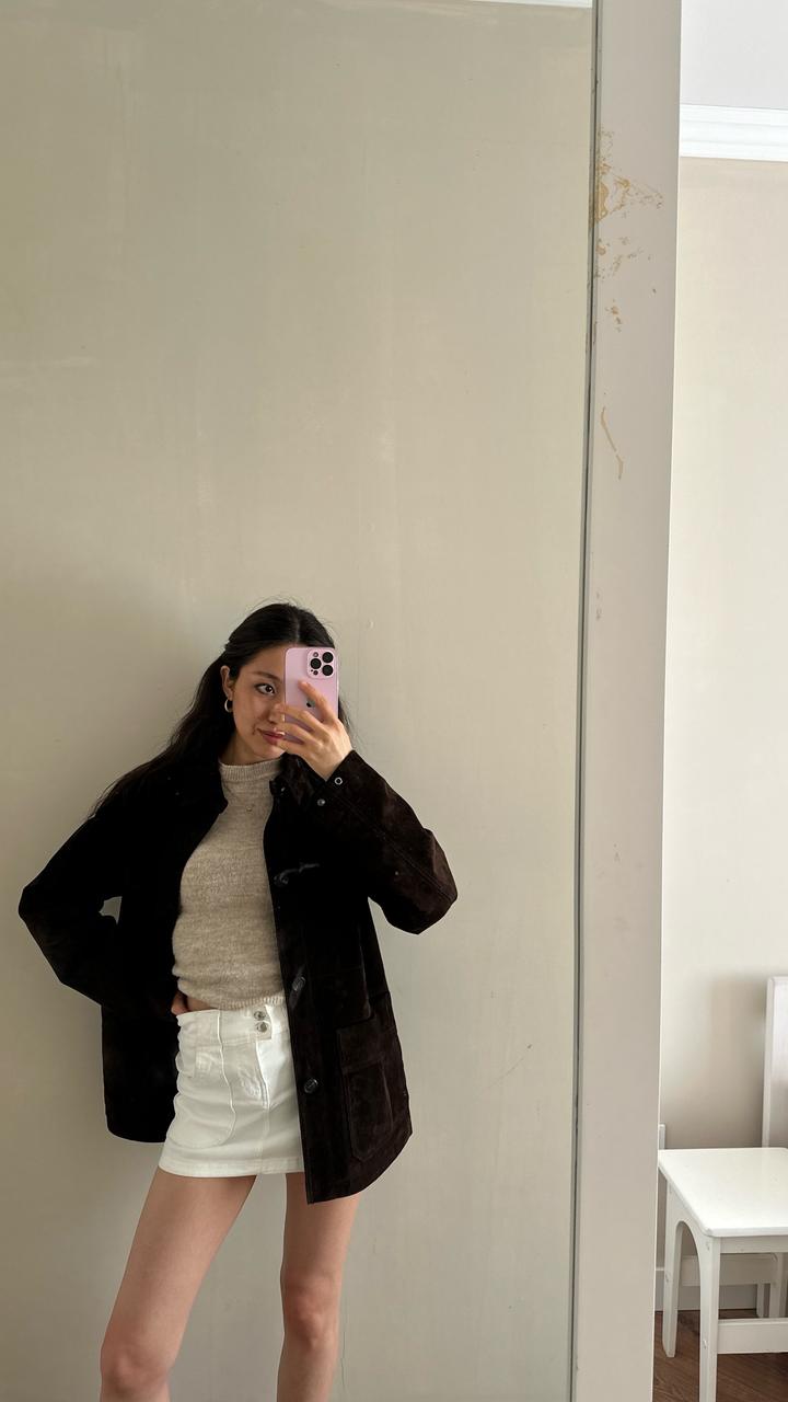 Пиджак zara натуральная замша