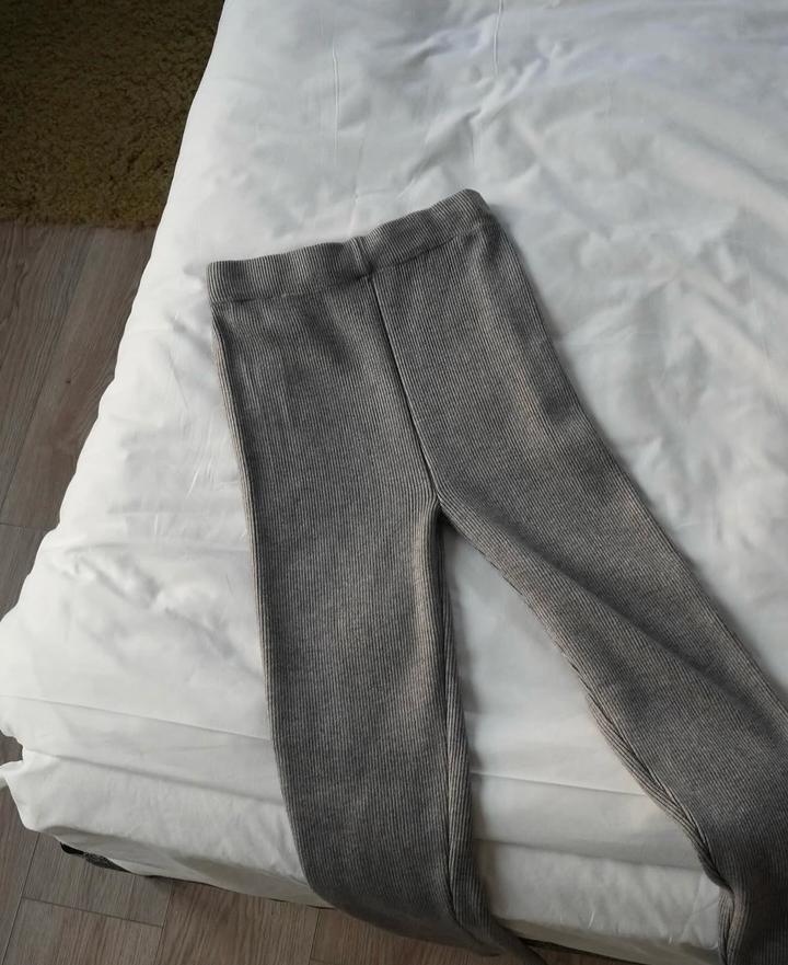 Леггинсы в рубчик утепленные