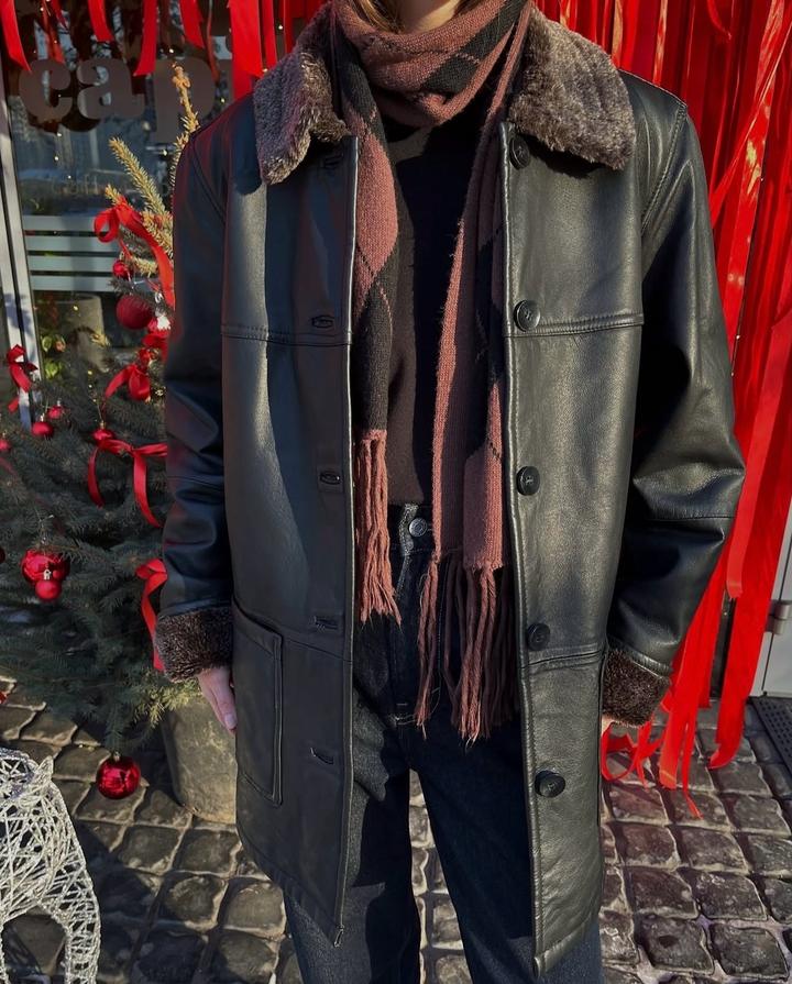 Кожаная дубленка