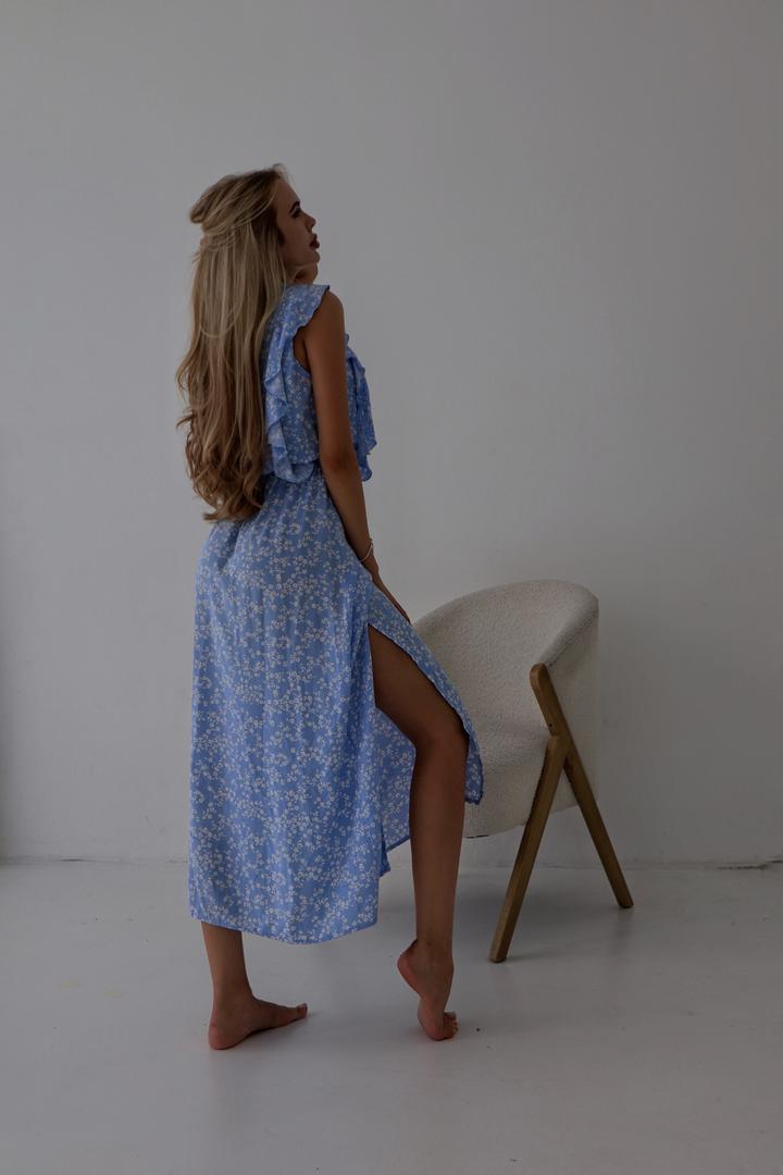 Платье миди с цветочным принтом