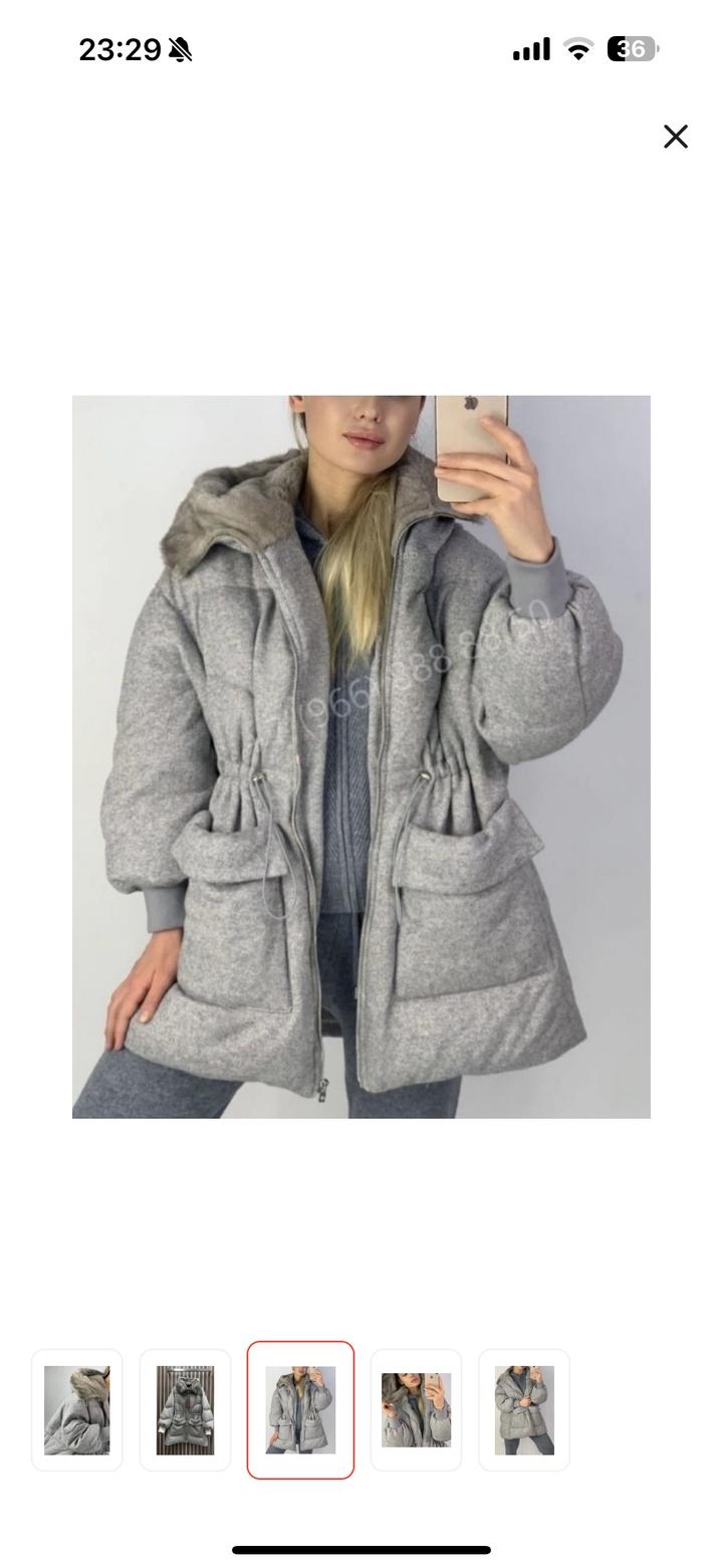 Серый пуховик Loro Piana