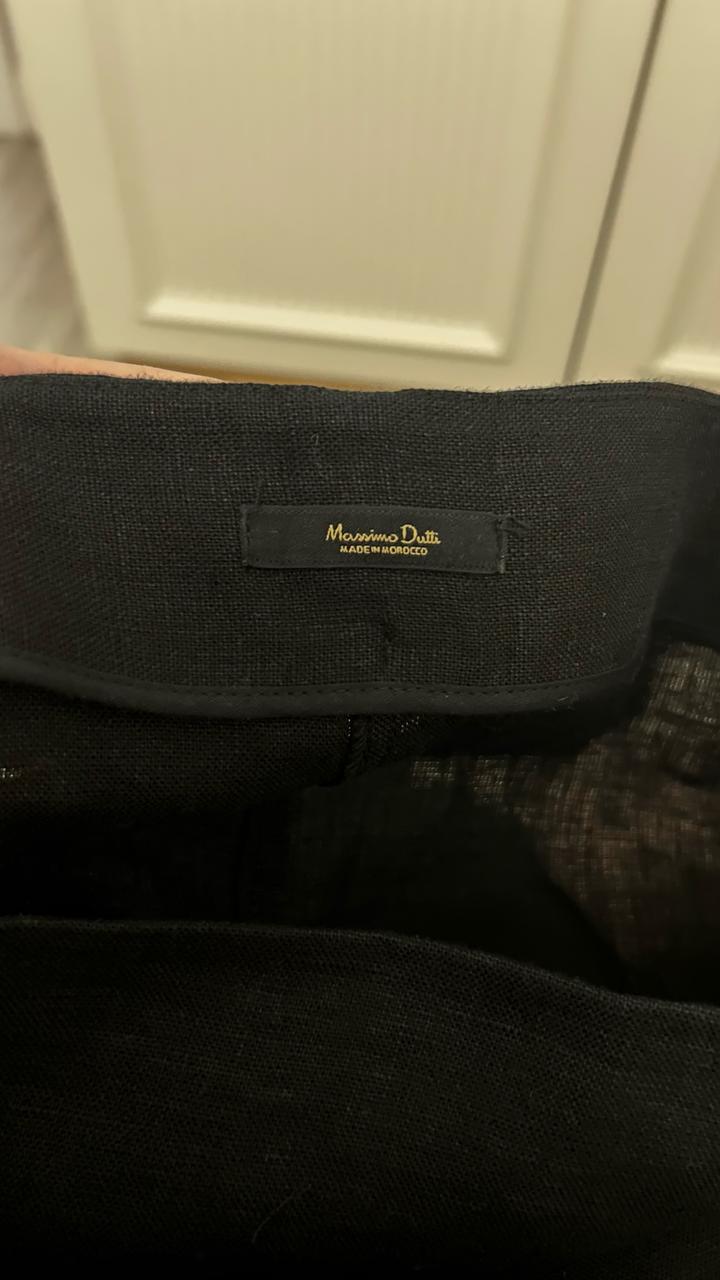 Черная льняная юбка