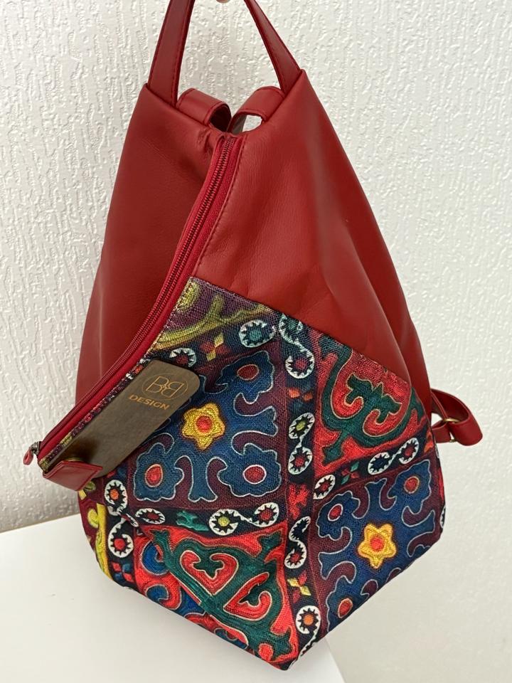 Бордовый рюкзак в этно стиле (с ою)