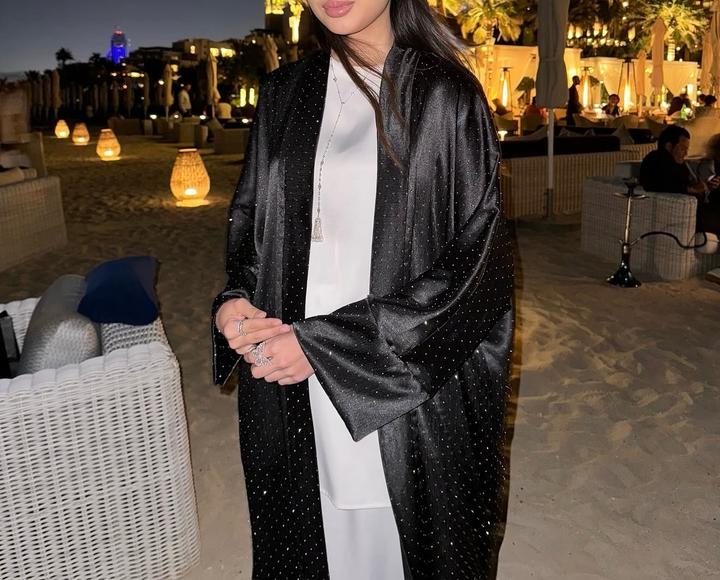 Черная абая со стразами Sa.sisterss