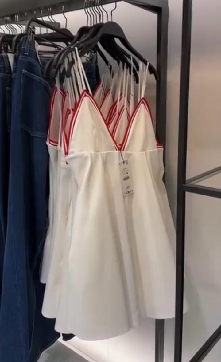 Белое платье ZARA хлопок