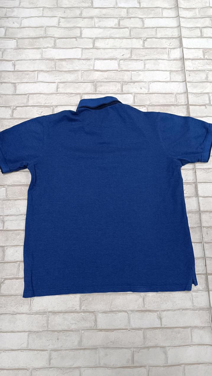 Мужская футболка поло синяя хлопок