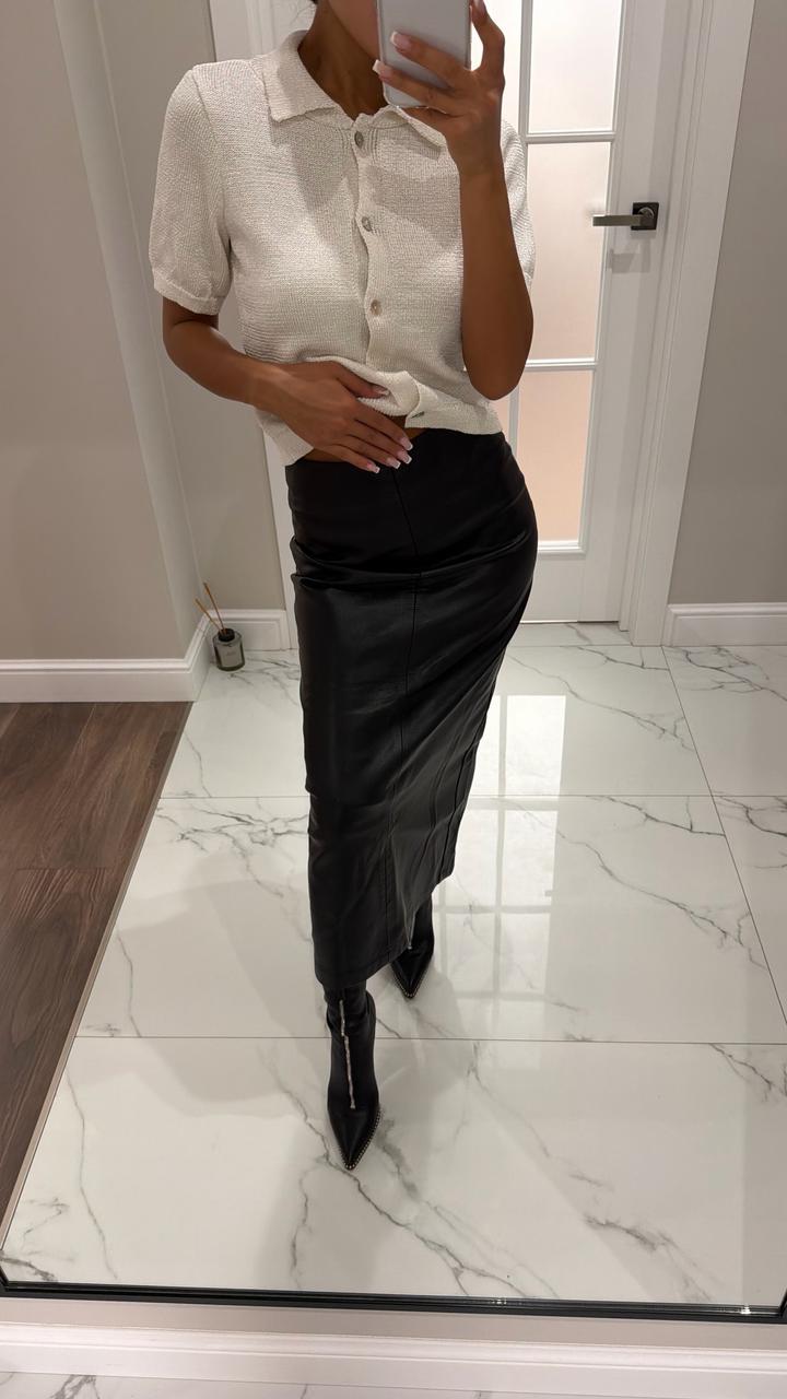 Юбка карандаш из эко кожи