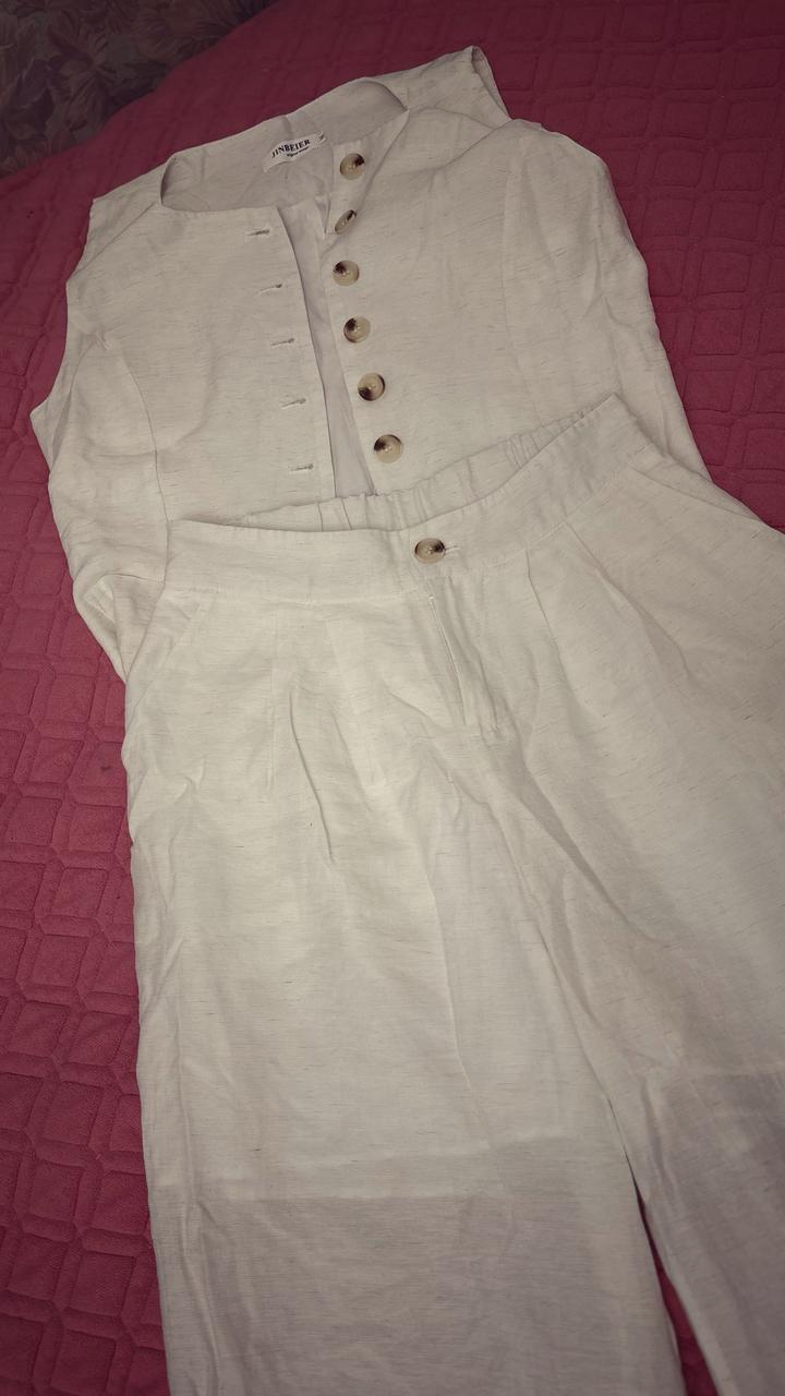 Льняная двойка белая