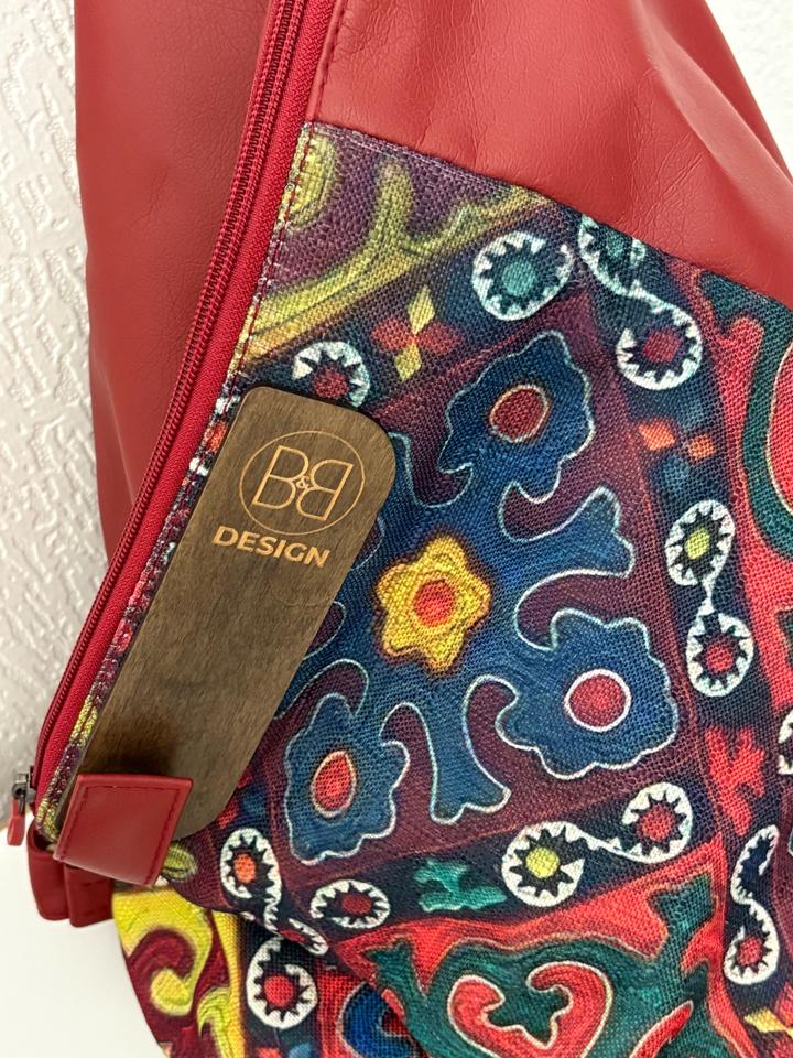 Бордовый рюкзак в этно стиле (с ою)