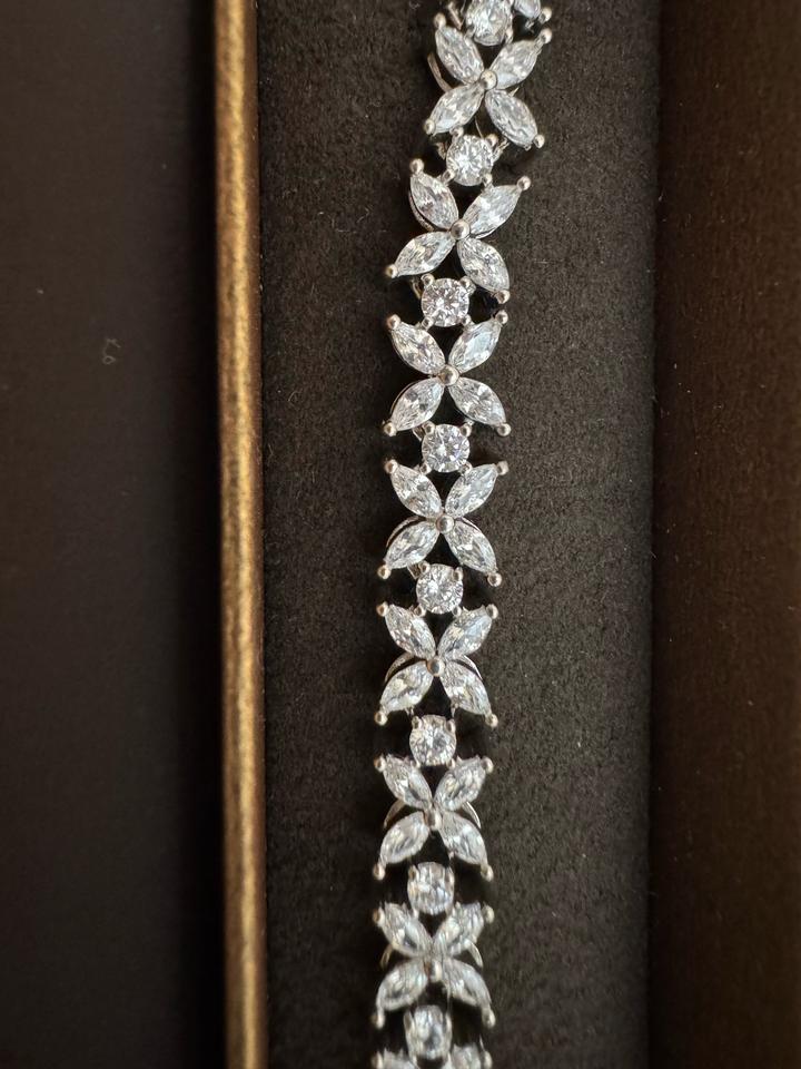 Тенисный браслет серебро