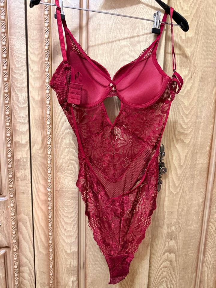 Боди кружевное бордовое Push-Up Passions 75B S/M