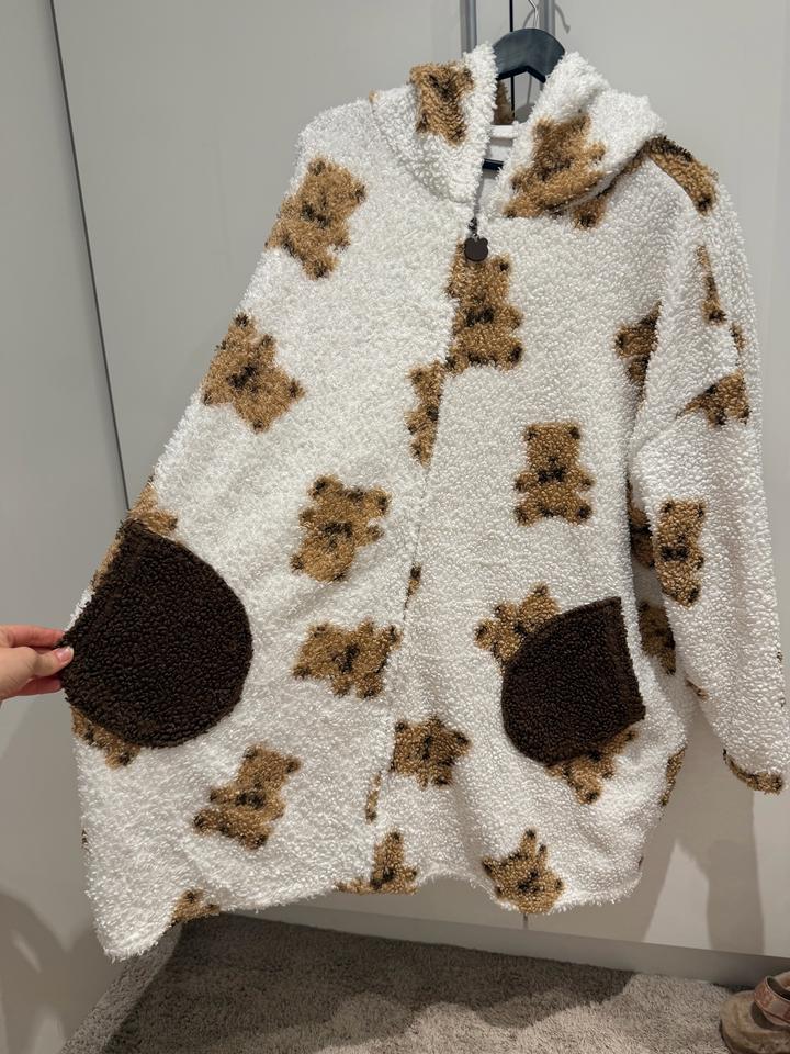 Плюшевая кофта с мишками, oversize L–XL