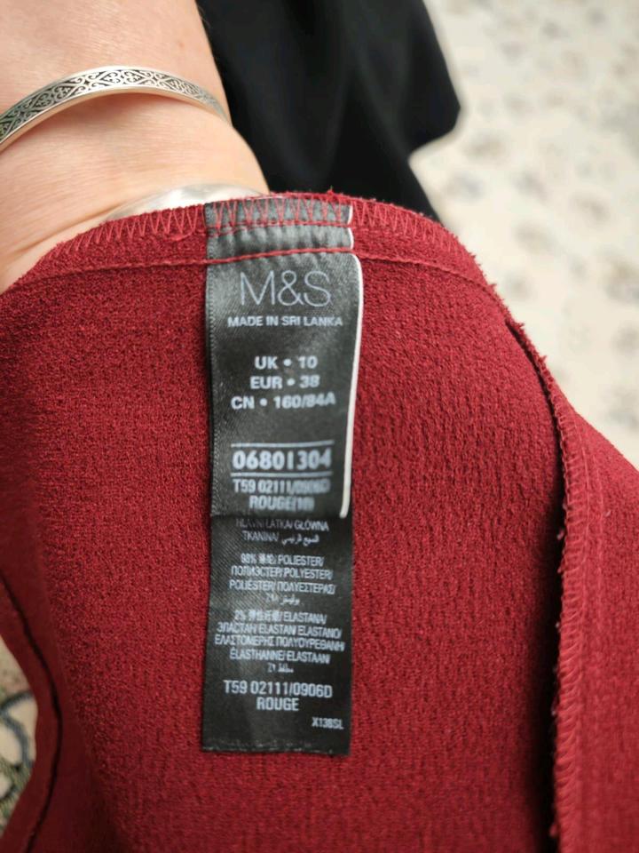 Бордовое платье M&S