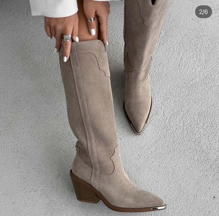 Сапоги казаки из натуральной замши