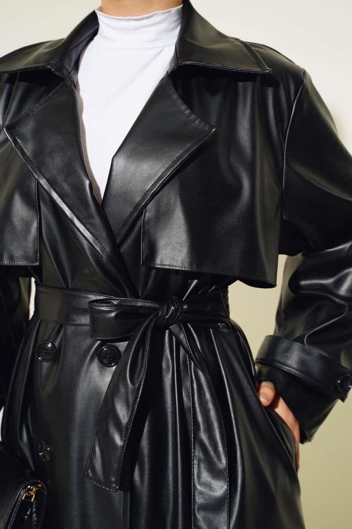 Кожаный тренч