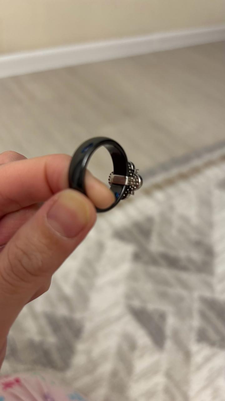 Серебряный кольцо от Van Cleef с керамикой 925 проба, 18,5 размер