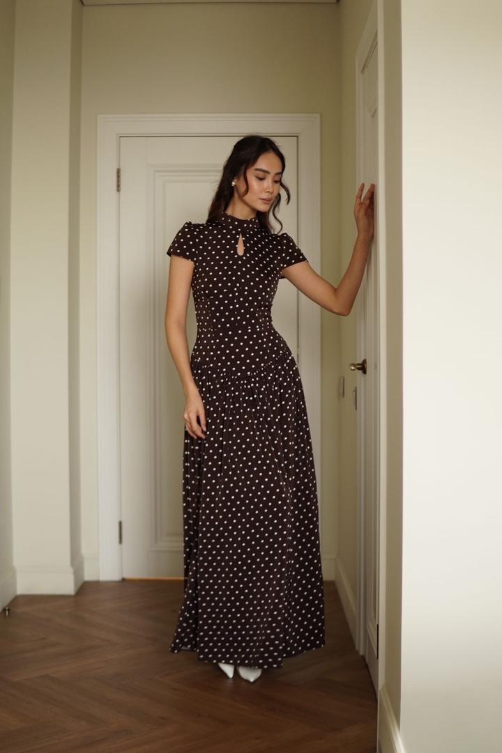 Коричневое платье с завязками новое