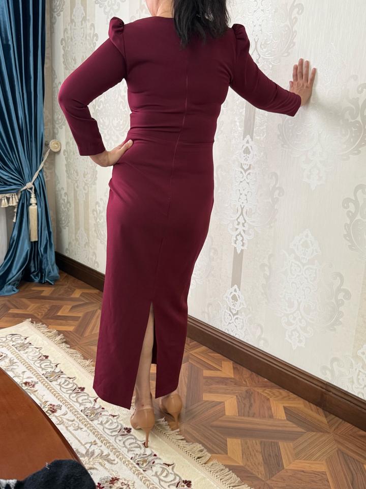 Бордовое платье ателье