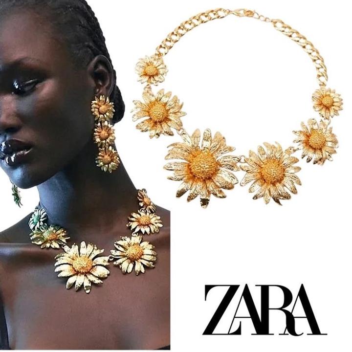 Серьги Zara ромашки золотые