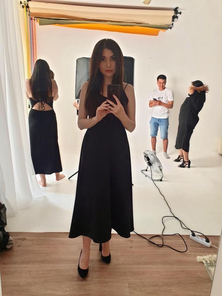 Чёрное платье сарафан GAISSINA