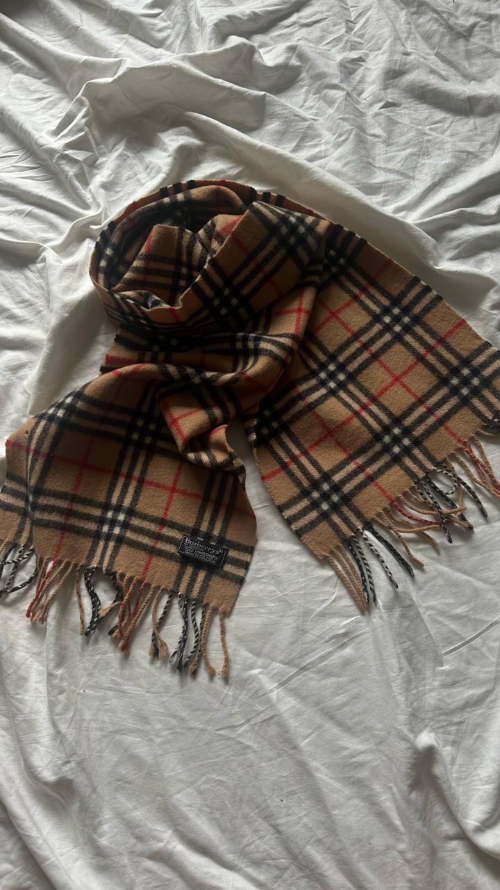 Винтажный шарф Burberry из премиальной овьечей шерсти