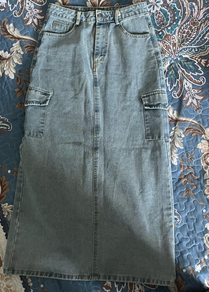 Джинсовая юбка миди