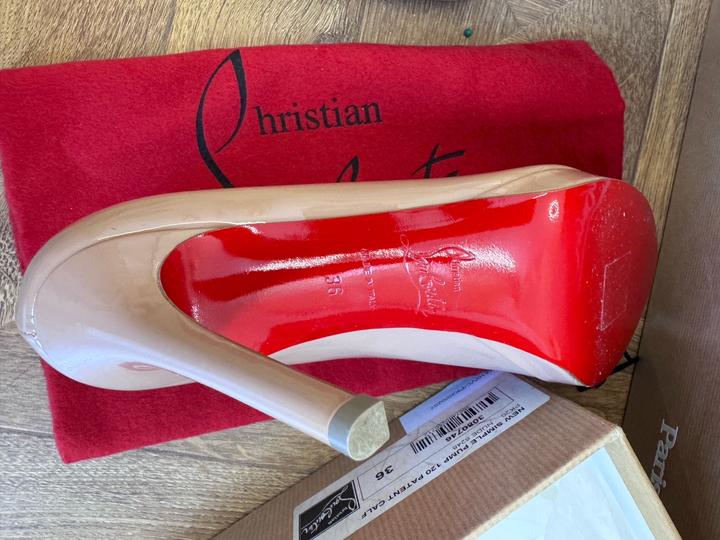 Туфли Christian Louboutin New Simple Pump 120 Nude 36